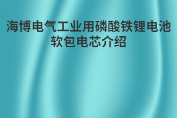 海博電氣工業(yè)用磷酸鐵鋰電池軟包電芯介紹